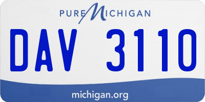 MI license plate DAV3110