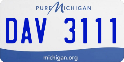 MI license plate DAV3111