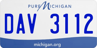 MI license plate DAV3112
