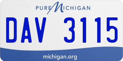 MI license plate DAV3115
