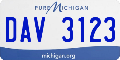 MI license plate DAV3123