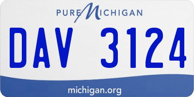 MI license plate DAV3124