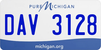 MI license plate DAV3128