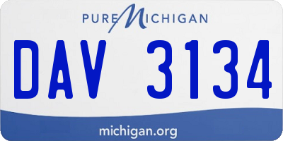 MI license plate DAV3134