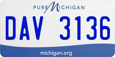 MI license plate DAV3136