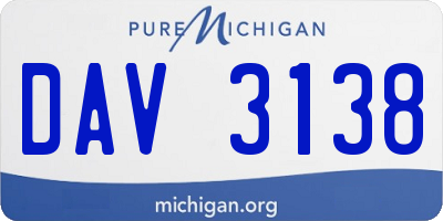 MI license plate DAV3138