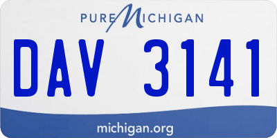 MI license plate DAV3141