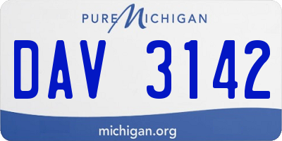 MI license plate DAV3142