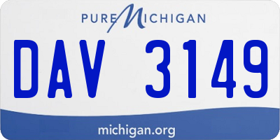 MI license plate DAV3149