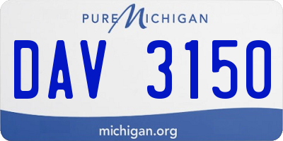 MI license plate DAV3150