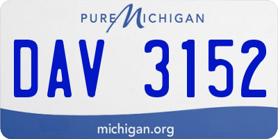 MI license plate DAV3152