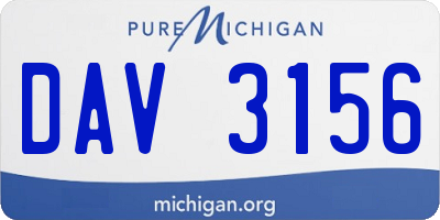 MI license plate DAV3156