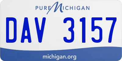 MI license plate DAV3157