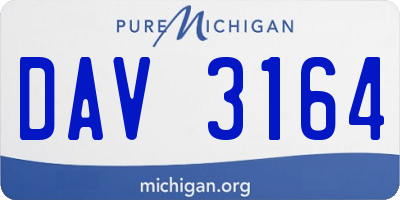 MI license plate DAV3164