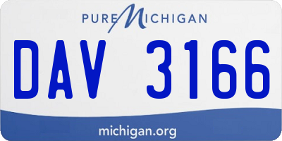 MI license plate DAV3166