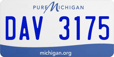MI license plate DAV3175