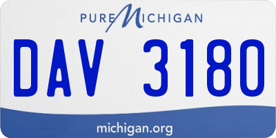 MI license plate DAV3180