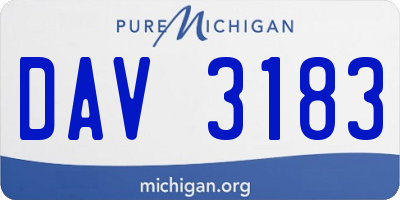 MI license plate DAV3183