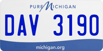 MI license plate DAV3190
