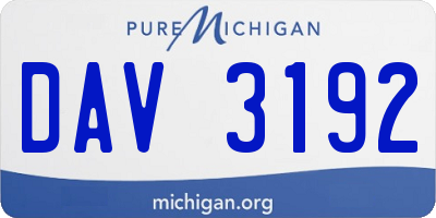 MI license plate DAV3192