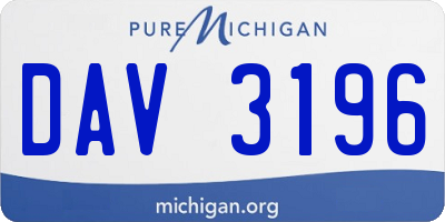 MI license plate DAV3196