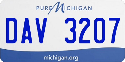 MI license plate DAV3207