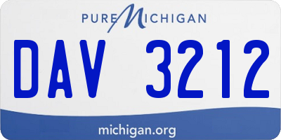 MI license plate DAV3212