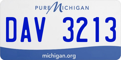 MI license plate DAV3213