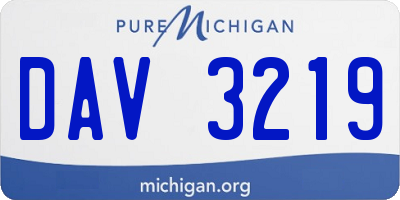 MI license plate DAV3219