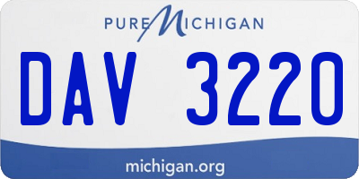 MI license plate DAV3220