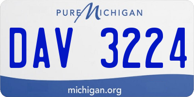 MI license plate DAV3224