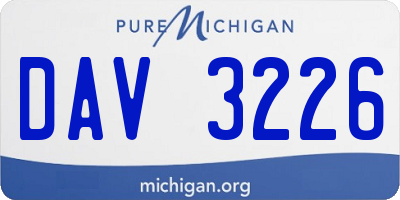 MI license plate DAV3226