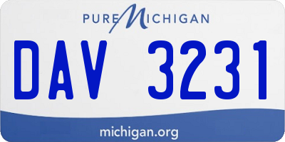MI license plate DAV3231
