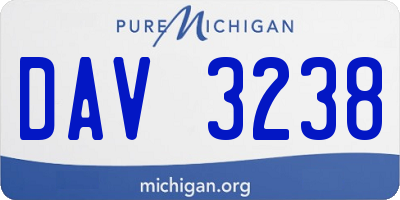 MI license plate DAV3238