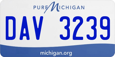 MI license plate DAV3239