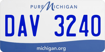 MI license plate DAV3240