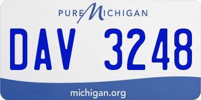 MI license plate DAV3248