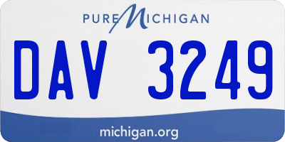 MI license plate DAV3249