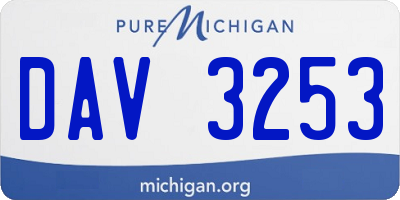 MI license plate DAV3253