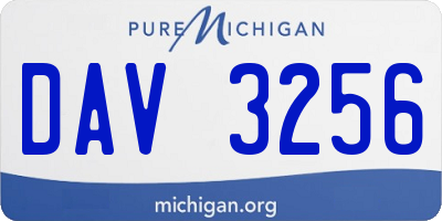 MI license plate DAV3256