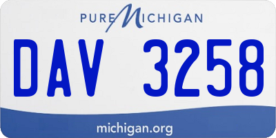 MI license plate DAV3258