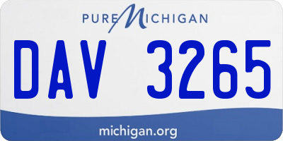 MI license plate DAV3265