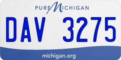 MI license plate DAV3275