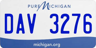 MI license plate DAV3276