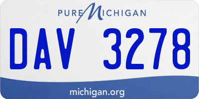 MI license plate DAV3278