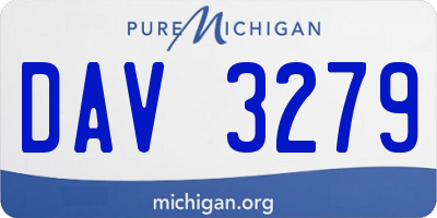 MI license plate DAV3279