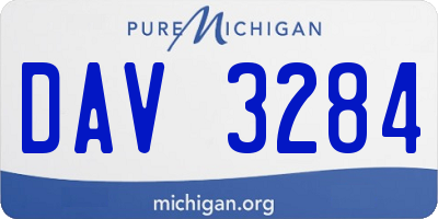 MI license plate DAV3284