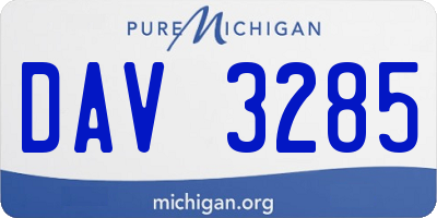 MI license plate DAV3285