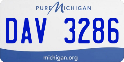 MI license plate DAV3286