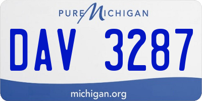 MI license plate DAV3287
